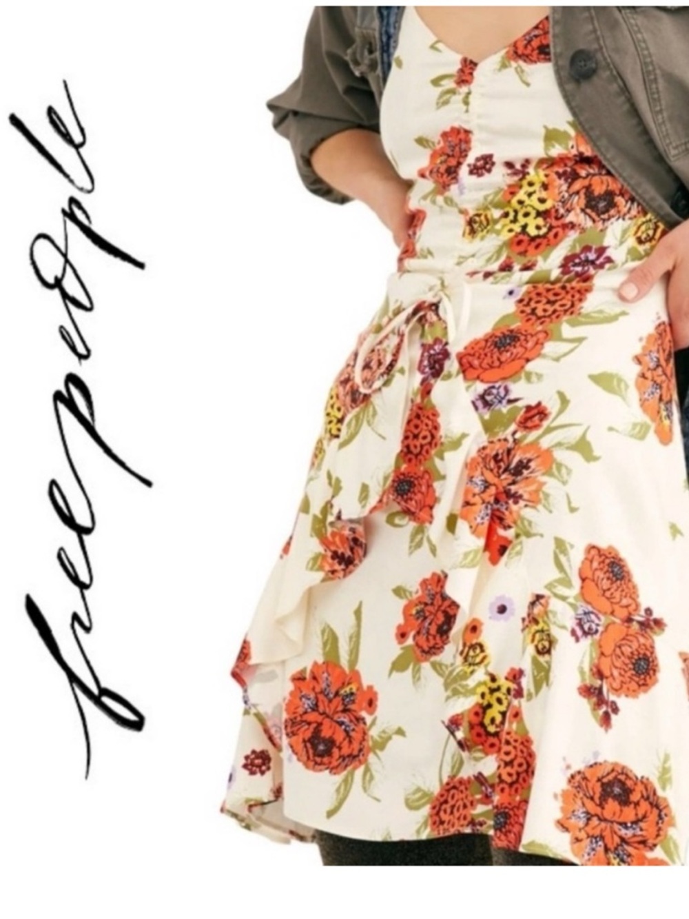 Free People Happy Heart Ruched Mini Dress Sz Sm